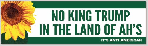 NO KING TRUMP IN THE LAND OF AH'S 10"X 3"